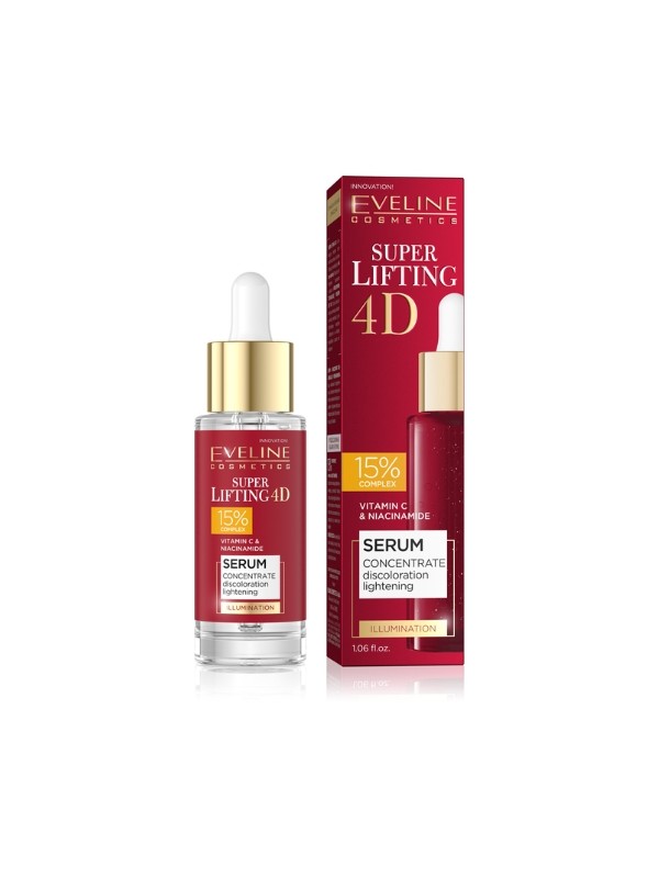 Eveline Super Lifting 4D Serum Gesichtskonzentrat zur Aufhellung von Verfärbungen 15 % Komplex 30 ml