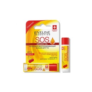 Baume à lèvres nourrissant et régénérant Eveline SOS SPF20 Cherry