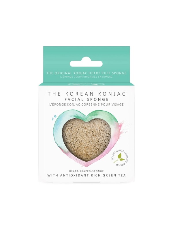 The Konjac Sponge Company Konjac Sponge Heart Green Tea 1 Stück