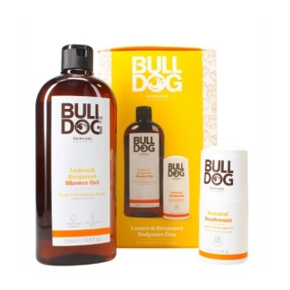 Bulldog Body Care Lemon & Bergamot lichaamsverzorgingsset: Douchegel 500 ml + Anti-transpirant Roll-on 75 ml