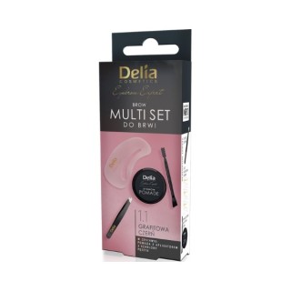 Delia Eyebrow Expert Multi Set для брів Набір: пінцет + 3 трафарети + помада з аплікатором 1.1 Graphite Black