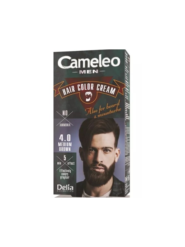 Delia Cameleo Men Haar- und Bartfärbemittel für Männer /4,0 Medium Brown 30 ml