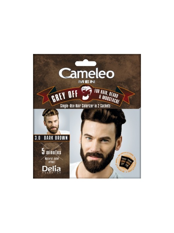 Delia Cameleo Men Grey Off Farbcreme für Haare und Bart /3,0 Dark Brown 15 mlx2