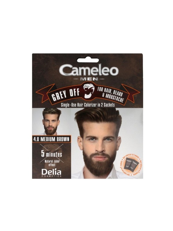 Delia Cameleo Men Grey Off Farbcreme für Haare und Bart /4,0 Medium Brown 15 mlx2