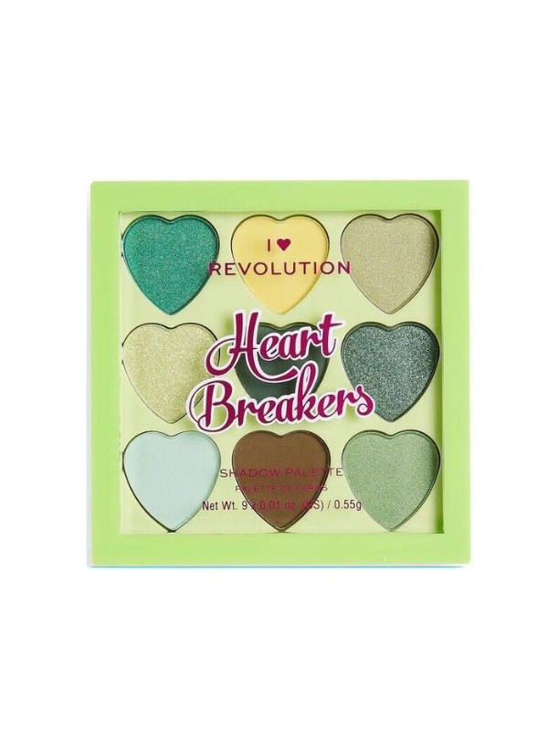 Makeup Revolution I Heart Makeup Palette of 9 eye shadows Heart Brakers Lucky 0.55 g