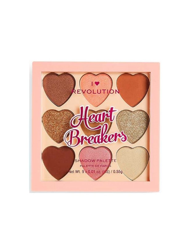 Makeup Revolution I Heart Makeup Palette of 9 eye shadows Heart Brakers Majestic 0.55 g