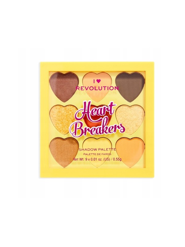 Makeup Revolution I Heart Revolution Palet van 9 oogschaduws Heartbreakers Joy 0,55 g