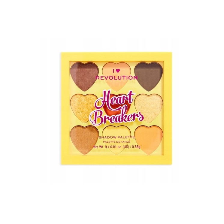 Makeup Revolution I Heart Revolution Palet van 9 oogschaduws Heartbreakers Joy 0,55 g