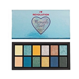 Makeup Revolution I Heart Revolution Palet van 12 oogschaduws Mermaids Heart 12 x 0,75 g