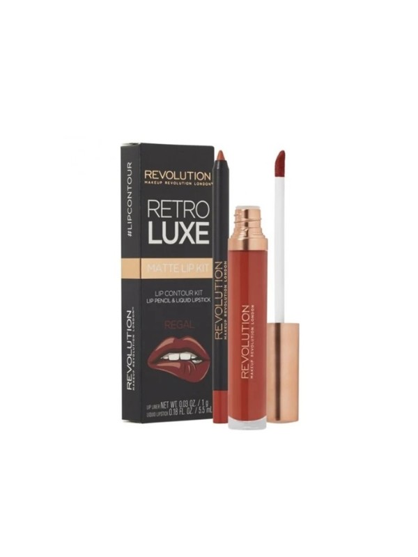 Makeup Revolution Retro Luxe Matte Kit Набір для макіяжу губ Regal: блиск для губ 5 мл + олівець для губ 1 г