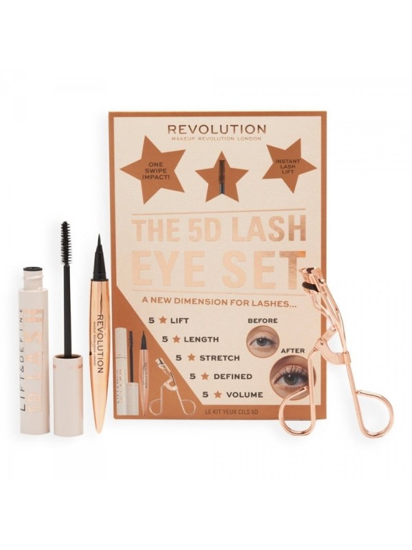 Revolution Das 5D Lash Eye Set: Wimpernzange, Mascara und Eyeliner