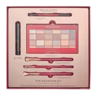 Revolution Eye Maximiser Kit Geschenkset: Lidschattenpalette, Eyeliner, Lidschattenbasis und 3 Make-up-Pinsel