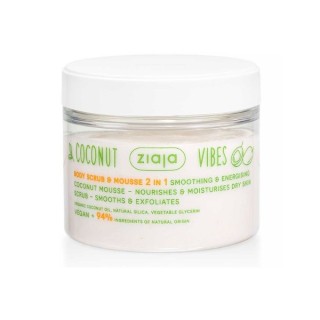 Ziaja Coconut Vibes 2en1 Peeling et mousse pour le corps lissant et exfoliant 270 ml Ziaja Coconut Vibes 2en1 Peeling et mousse pour le corps lissant et exfoliant 270 ml
