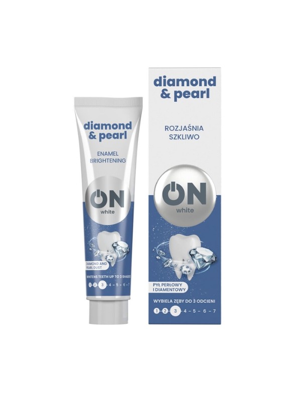 ON WHITE DIMOND& PEARL Tandpasta met parel- en diamantstof 75 l