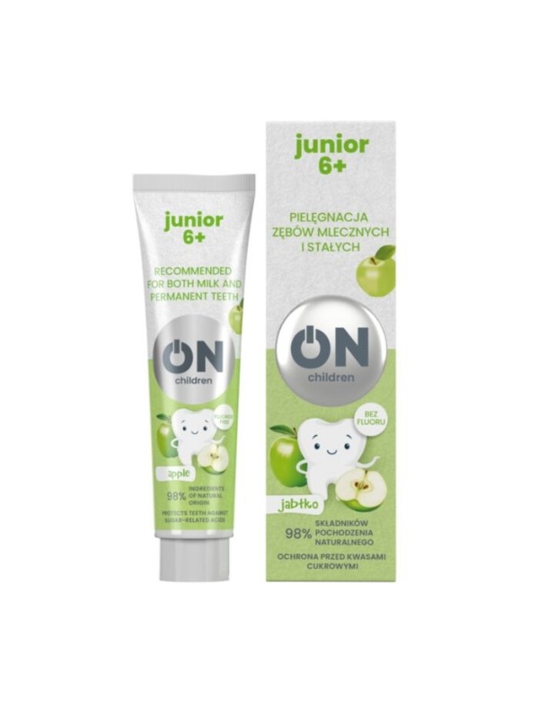 ON CHILDREN JUNIOR 6+ Tandpasta voor kinderen Verzorging van melk en blijvende tanden Appel75 ml