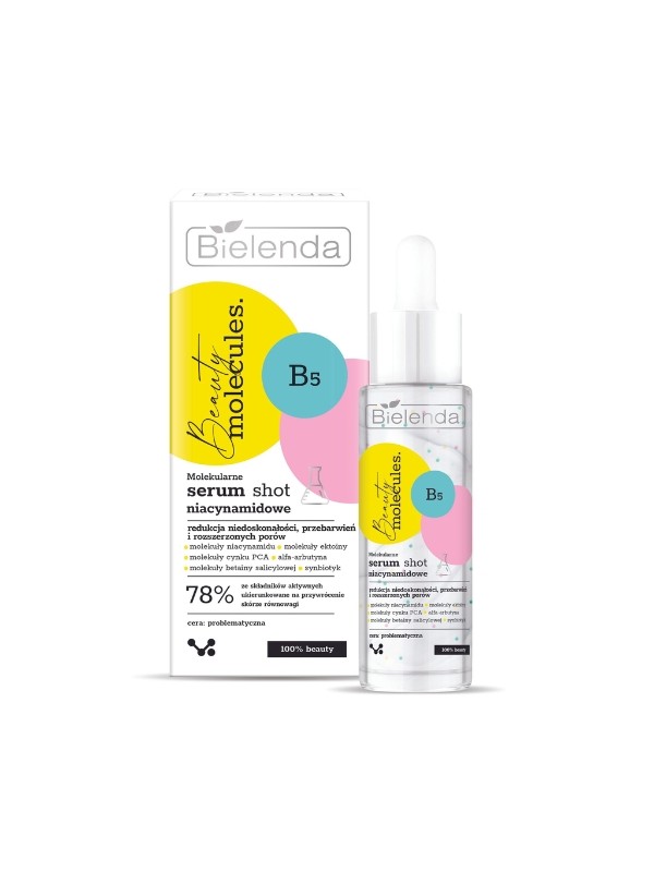 Bielenda Beauty Molecules Serum – Schuss für das Gesicht mit Niacinamid 30 g