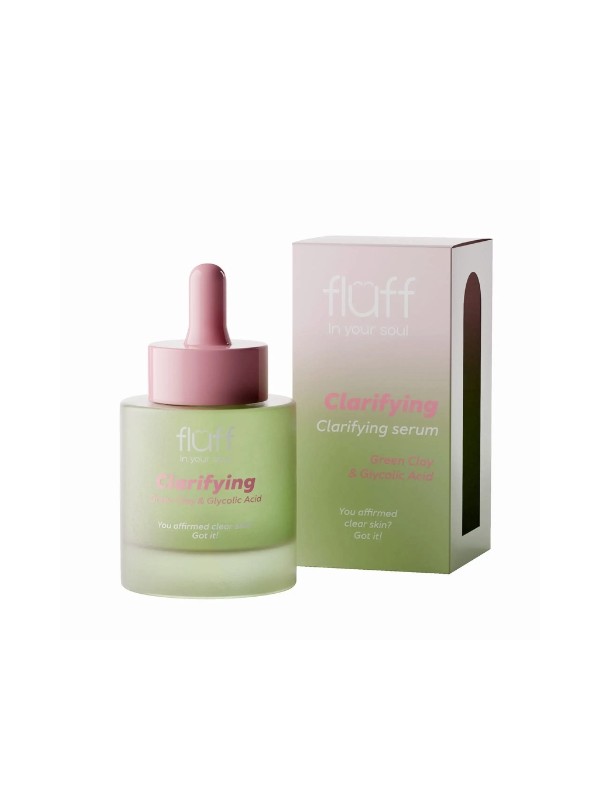 Fluff Clarifying Face Serum with green clay and glycolic acid 30 ml