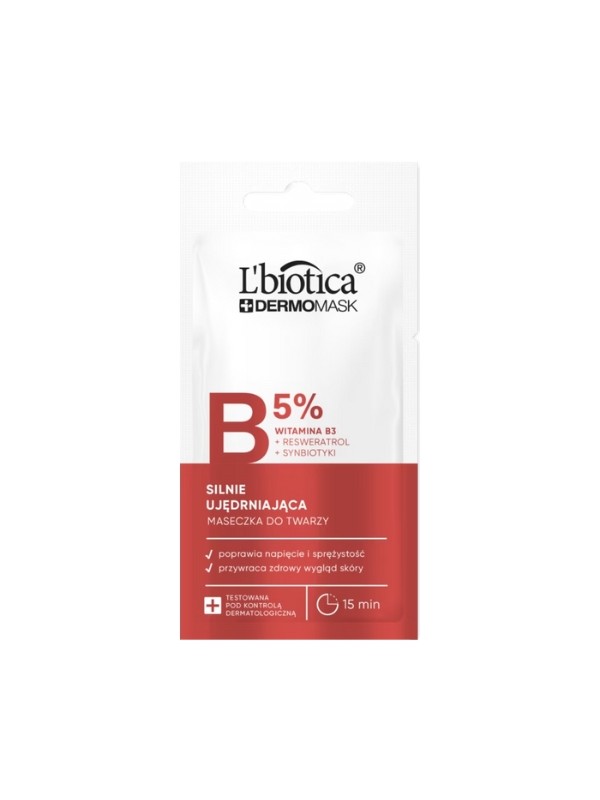L'Biotica Dermomask сильно зміцнююча маска для обличчя з вітаміном B 8 мл