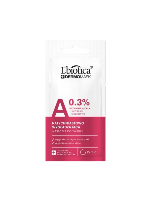 L'Biotica Dermomask expressly smoothing face mask with Vitamin A 8 ml