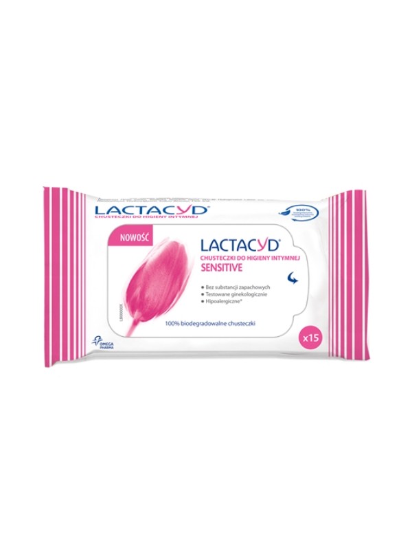 Lactacyd Sensitive Intimate hygiene wipes 15 pieces