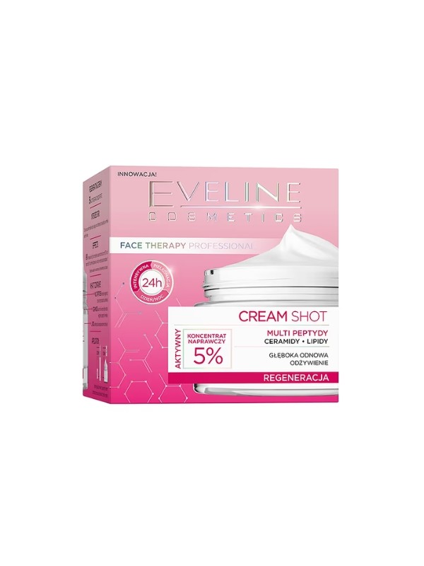 Eveline Cream Shot regenerujący Krem do twarzy 5% Koncentrat naprawczy 50 ml