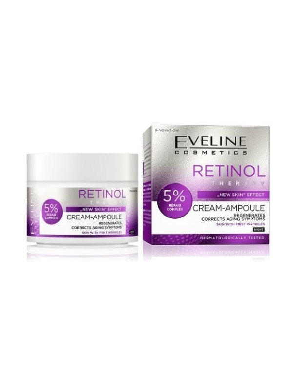 Eveline Retinol Therapy „New Skin“ Effect Regenerierende Gesichtscreme Ampulle 50 ml