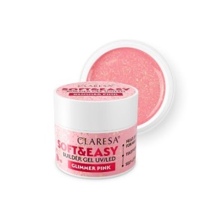 Claresa Soft & Easy Glimmer Pink nagelopbouwgel 45 g