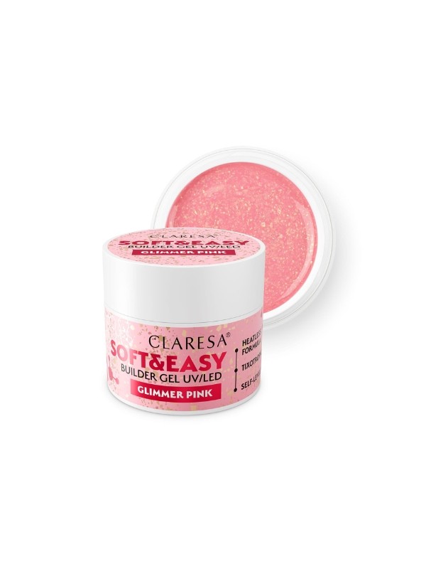 Claresa Soft & Easy Żel budujący do paznokci Glimmer Pink 45 g