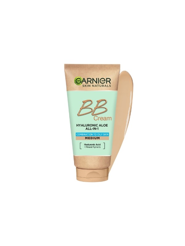 Garnier Hyaluronic Aloe All-In-1 BB Cream feuchtigkeitsspendende BB-Creme für Mischhaut und fettige Haut Śniady 50 ml