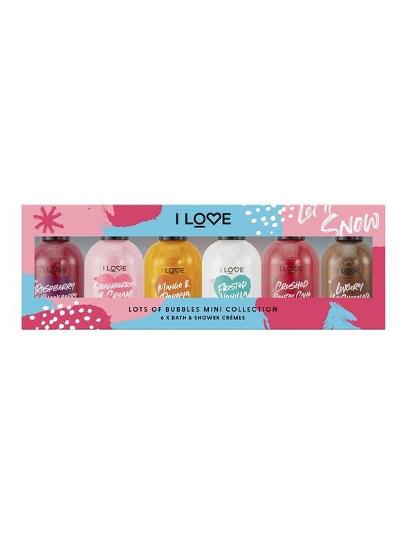 I LOVE_SET Mini колекція Lots Of Bubbles Креми для ванни та душу 6 x 100 мл