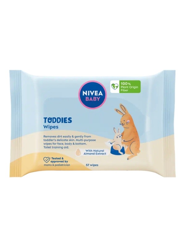 Серветки Nivea Baby Biodegradable Toddies Wipes 57 шт