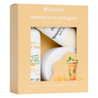 Nacomi Body Care set Mandarin and Yuzu Żel pod prysznic 300 ml + Masło do ciała 100 ml + Rękawica do kąpieli