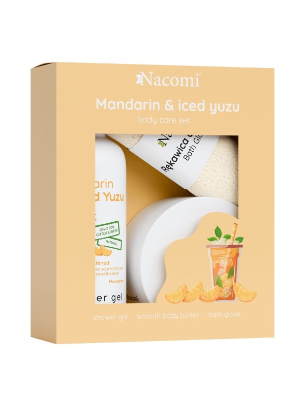 Nacomi Body Care set Гель для душу Mandarin and Yuzu 300 мл + Масло для тіла 100 мл + Рукавичка для ванни