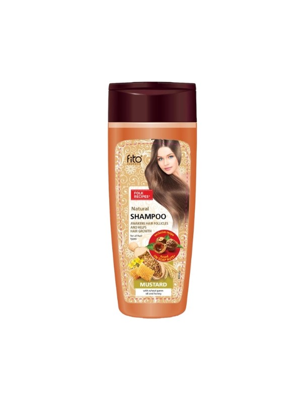 Fitocosmetics Haarshampoo met groeiactivator Mosterd met tarwekiemolie en honing 270 ml