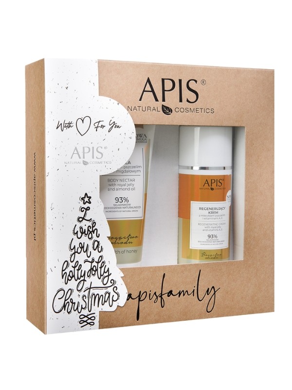 Apis Weihnachtsset Honigreichtum Körpernektar 200 ml + Regenerierende Creme mit Gelée Royale 100 ml