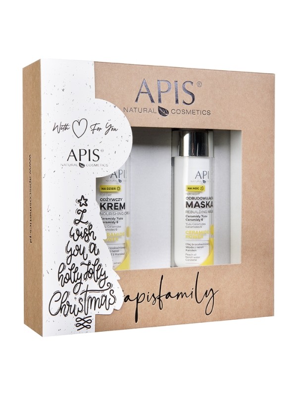 Apis Christmas Set Ceramide power Voedende dagcrème 50 ml + Regenererend nachtmasker 50 ml