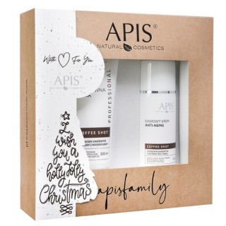 Apis Weihnachtsset Kaffee-Shot Bioaktive Maske 200 ml + Kaffee- anti-aging -Creme 100 ml