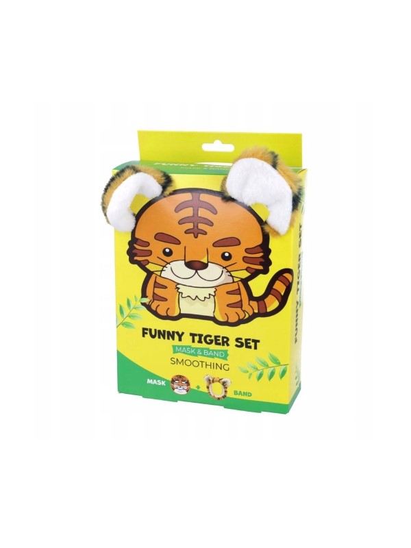 Tiger-Gesichtsmaske + Stirnband-Set