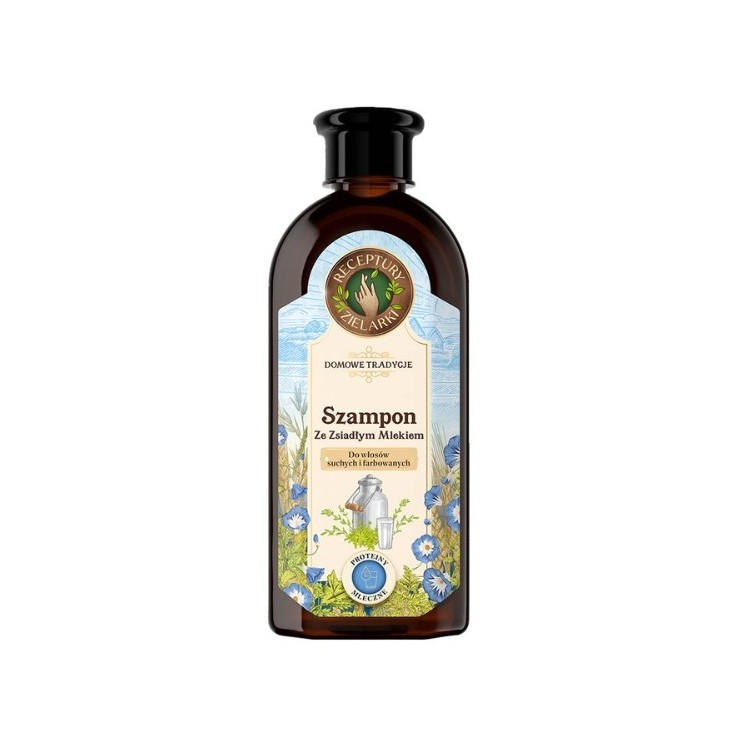 Zielarka's recepten Shampoo met zure melk voor droog en gekleurd haar 350 ml