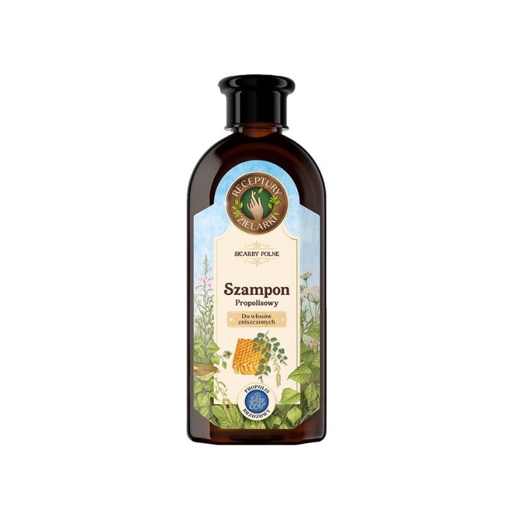 Kruidenrecepten Propolis-shampoo voor beschadigd haar Skarby Polne 350 ml