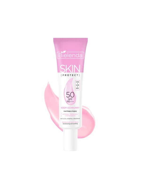 Bielenda SKIN PROTECT Захисний крем SPF 50 зволожуючий і заспокійливий PA++++, UVA + UVB + HEV 40 мл