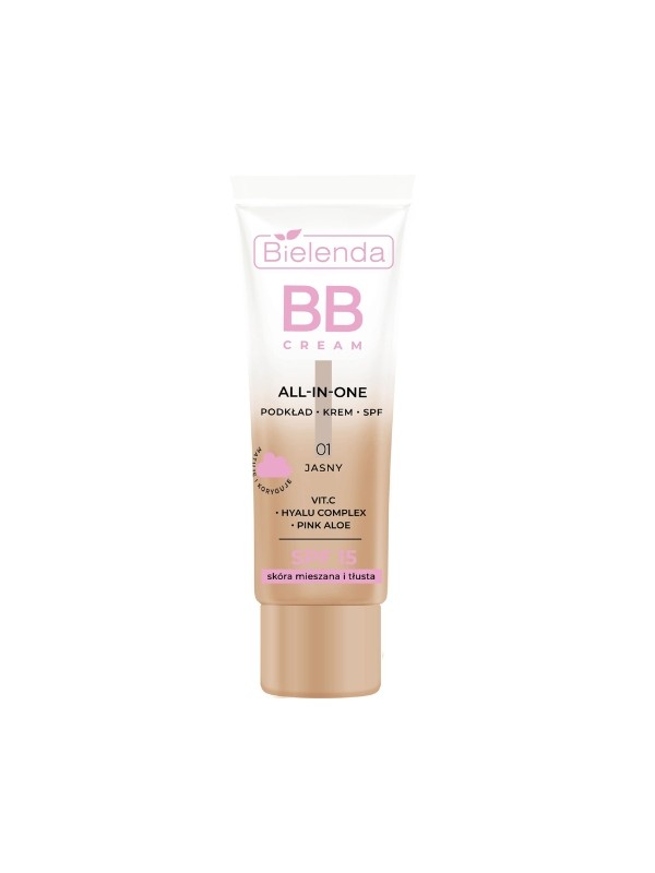 Bielenda ALL IN ONE BB CREAM для комбінованої та жирної шкіри відтінок 01 світлий 30 мл