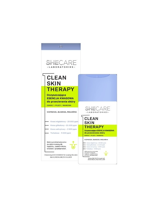 SheCare Clean Skin Therapy Cleansing Acid Essence for Wiping Body Skin – Neckline, Back, Shoulders 150 ml