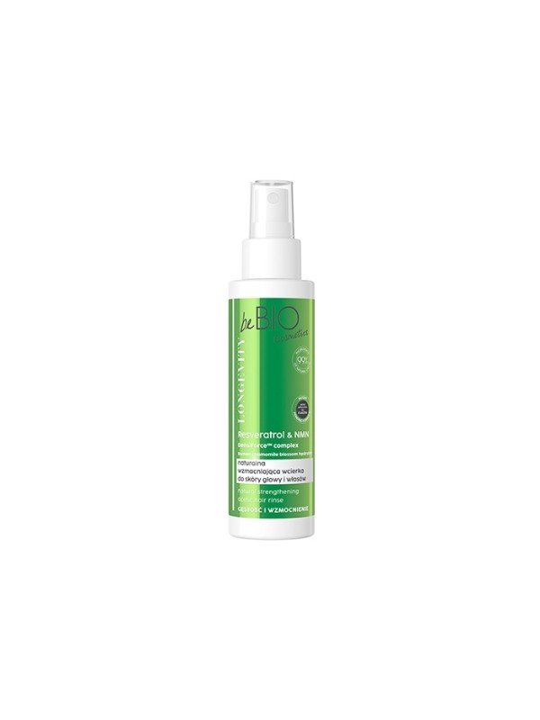 BeBio LONGEVITY Dichtheid en versterking Natuurlijke versterkende lotion voor hoofdhuid en haar 100 ml