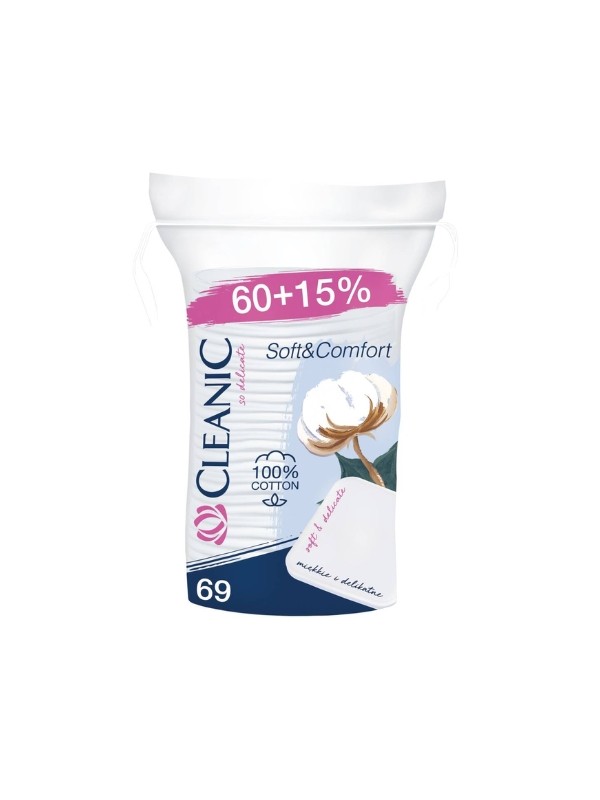 Cleanic Soft & Comfort Square Cosmetic Pads 69 шт.