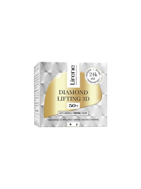 Lirene Diamond Lifitng 3D Зміцнюючий крем проти зморшок 50+ 50 мл