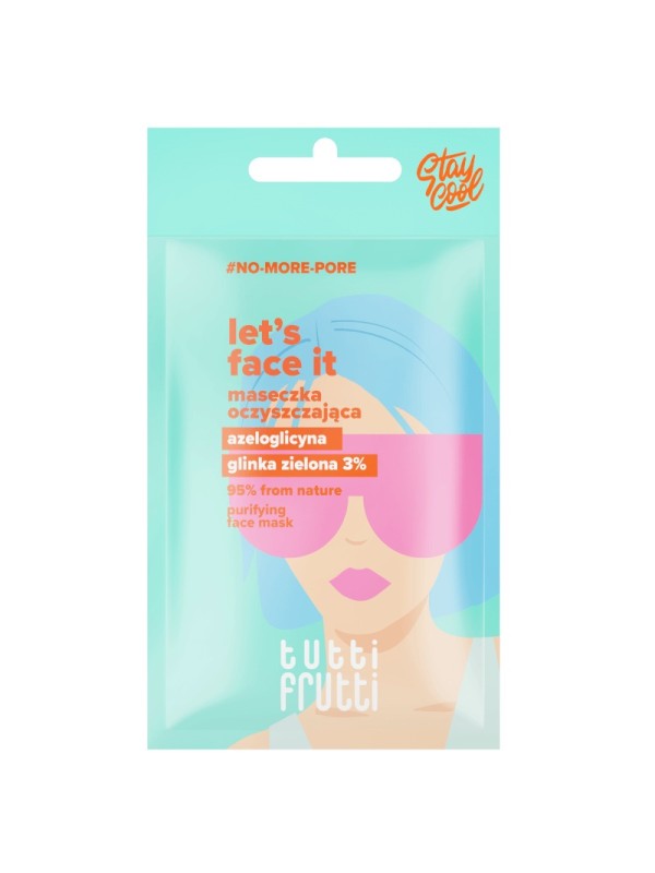 Farmona Tutti Frutti Let's Face It Cleansing Face Mask with Green Clay 3% + Detox Shot Mg 7 g