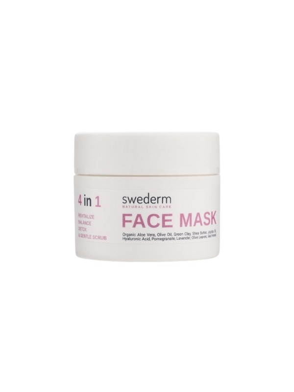 Swederm 4in1 Gezichtsmasker revitalisering, balans, reiniging en zachte exfoliatie 100 ml