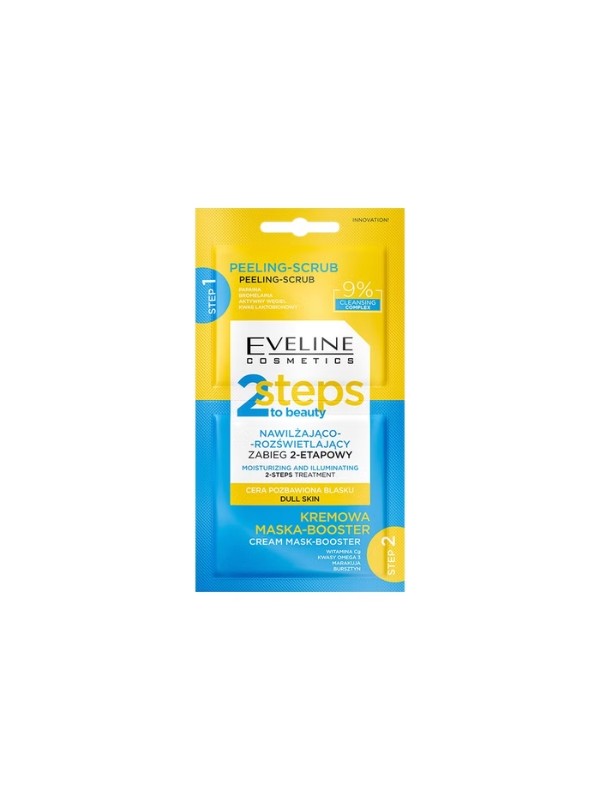 Eveline 2 Steps To Beauty feuchtigkeitsspendende und aufhellende 2-Stufen-Gesichtsbehandlung 2x4ml