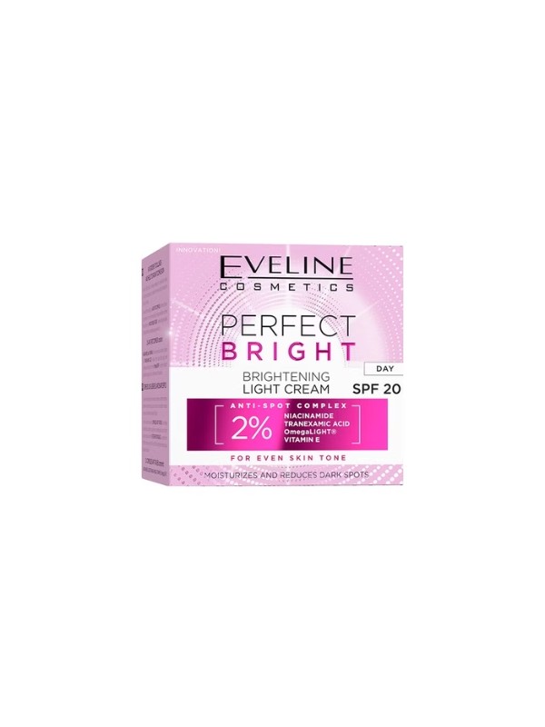 Eveline Perfect Bright освітлюючий, легкий денний крем для обличчя SPF20 50 мл